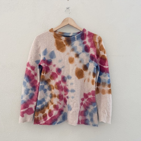The Elder Stateman Cashmere Sweater Small Tie Dye Watercolor Luxury Designer USA - Picture 3 of 11